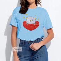 Gambar Kaos Kucing Wanita/ Kaos Kucing Jepang Anime - Biru Muda dari FIRSTPEN undefined 4 Tokopedia