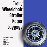 Gambar Roda PU Premium - roda Stroller / Koper / Kursi Roda / Lemari / Trolly - 50mm / 5cm, 6mm dari Tenda Singa Kecil undefined 1 Tokopedia