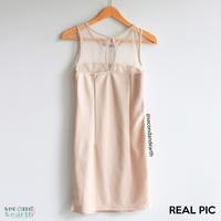 Gambar Preloved Bodycon Mini Dress (XS) Texture Spandex Vintage Beige Coksu dari SecondAndEarth undefined 5 Tokopedia