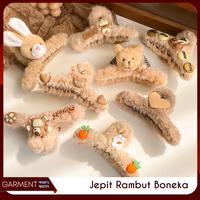 Gambar Jepit Rambut Boneka Bulu Ala Korea Jedai Aksesoris Wanita Fluffy Clips - RANDOM, NO BUBBLEWRAP dari GarmentMarts undefined 1 Tokopedia
