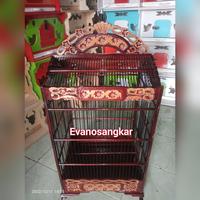Gambar Kandang burung kenari,kacer,pentet no 2 kayu jati ukir kembang tampar dari Evanosangkar undefined 3 Tokopedia