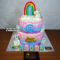 Gambar Kue Ultah Unicorn 2 Tingkat Untuk Anak Perempuan Serpong bsd Tangsel - Choco Berry dari Queen Cake Snack undefined 1 Tokopedia