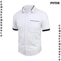 Gambar Coratcoretudio Kemeja Pria Hem Lengan Pendek Polos Kantong Saku PUTIH - XS, Abu-abu dari CORATCORETUDIO SHOP undefined 1 Tokopedia