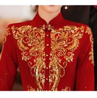 Gambar Gaun Pesta D22032 Cheongsam Merah Lengan Siku Sangjit Dress Gown - L dari ChristianTungOfficial undefined 4 Tokopedia