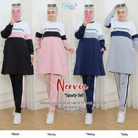 Gambar Nervia setelan baju olahraga muslimah jogging senam gowes dari mamaegio undefined 5 Tokopedia