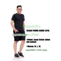 Gambar Celana Cargo Pendek Pria Katun Loyal Casual Santai Kekinian Murah COD - Hitam, M dari Loyal Official undefined 2 Tokopedia