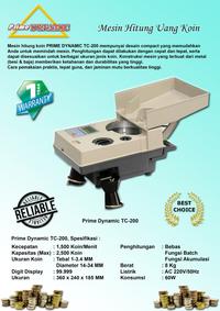 Gambar MESIN PENGHITUNG UANG KOIN | DYNAMIC TC-200 | ORIGINAL | GARANSI RESMI dari HANINDO MESIN undefined 2 Tokopedia