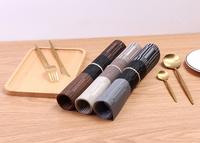 Gambar Alas Meja Makan Tatakan Piring Gelas Modern Minimalis Tahan Panas PVC - Silver Black dari Sejati Official Store undefined 3 Tokopedia