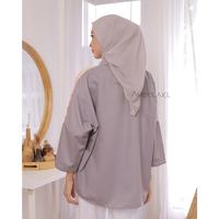 Gambar Baju Atasan Wanita terbaru baju kerja putih blus wanita Olandra Blus - Abu-abu dari AndreaID undefined 5 Tokopedia