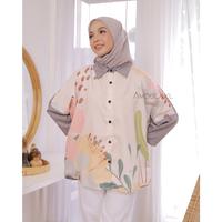 Gambar Baju Atasan Wanita terbaru baju kerja putih blus wanita Olandra Blus - Abu-abu dari AndreaID undefined 3 Tokopedia