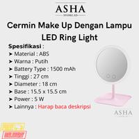 Gambar Cermin Kaca Make Up Touch Panel Dengan Lampu LED Ring Light dari Asha Store ID undefined 1 Tokopedia