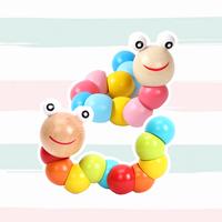 Gambar Wooden Caterpillar/Mainan Motorik/Mainan Edukasi Anak - Merah Muda dari Abby Baby undefined 1 Tokopedia