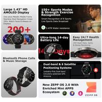 Gambar Amazfit GTR 4 Smartwatch Bluetooth Call GPS 150+ Sports Modes Zepp OS - Black, Tanpa Bonus dari Starlet Space undefined 3 Tokopedia