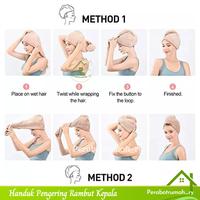 Gambar Handuk Kepala Pengering Rambut Wrap Drying Towel Tebal Dengan Kancing dari Ryslbn undefined 3 Tokopedia