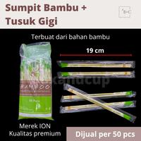 Gambar Sumpit Makan Bahan Kayu & Bambu Bungkus Kertas & Plastik merek ION - Sumpit Bambu, ION dari Box and Cup undefined 4 Tokopedia