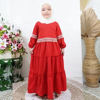 Gambar gamis anak perempuan dress anak perempuan 3 susun usia 2-13 tahun - Pink, M: 4-5 Tahun dari Redsgo undefined 3 Tokopedia