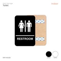 Gambar Sign Restroom Tempel Dinding Tampilan Kayu - INPI HOUSE - Coklat Gelap dari INPI House undefined 3 Tokopedia