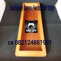 Gambar nampan kayu wooden tray bok kayu wooden box baki kotak P10-55xL10xT5cm - Cokelat, 20x10x5 cm dari Kang Kayu Project undefined 2 Tokopedia