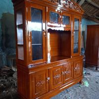 Gambar lemari kayu pajangan jati dari LUNAJAYAfurniture undefined 1 Tokopedia