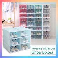Gambar Kotak Sepatu Lipat Transparan Tebal Shoes Storage Box Organizer Murah - RANDOM WARNA dari Miczson undefined 1 Tokopedia