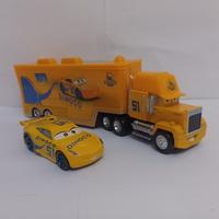 Gambar mainan diecast mobil cars 51 Dinoco Yellow mack truck transporter set dari Gudang Diecast Bekasi undefined 1 Tokopedia