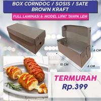 Gambar KOTAK BOX CORNDOG SOSIS SATE DUS TAKEAWAY BROWN KRAFT dari KOPILICIOUS undefined 1 Tokopedia