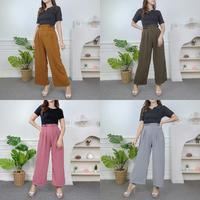 Gambar Malva Bawahan Celana Kulot Panjang Wanita Korea Jumbo Polos Murah - Navy dari Yeha Outfits undefined 5 Tokopedia