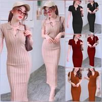 Gambar Dress Diana Rajut Maroon Bata Cream Hitam Bahan rajut good quality dari Gabriella Tokopedia undefined 2 Tokopedia