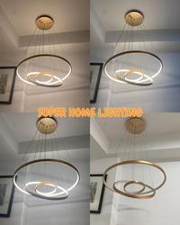 Gambar Lampu Gantung Ruang Tamu 3 Ring LED Gold Black Rose Gold 5180768 100CM - Black dari SuperHomeLighting undefined 5 Tokopedia