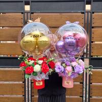 Gambar Bucket Balon Bloom Box Flower Bouquet Bunga Kode 002 - b- miki florist - Pink dari MIKI FLORIST JKT undefined 4 Tokopedia