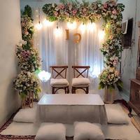 Gambar sewa dekorasi akad nikah simple 2 meter + meja akad lesehan dari Wonderful Family Decorations-Anne Savitri undefined 3 Tokopedia