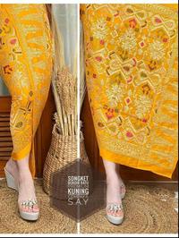 Gambar kamen songket bordir premium kamen songket bordir bali kamen bali - kuning silver dari Krisna Busana Bali undefined 3 Tokopedia