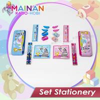 Gambar KADO ULANG TAHUN ANAK STATIONERY SET ALAT TULIS PENSIL ERASER RULER - SET PINK dari Mainan Kado Hobi undefined 4 Tokopedia