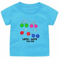 Gambar Kaos Atasan Anak Cewek-Cowok LATO LATO TEK TEK VIRAL 1-12Tahun/Remaja - salem, XL dari Vany seller undefined 4 Tokopedia