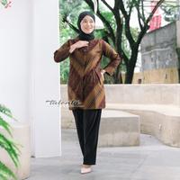 Gambar Batik pasangan couple sarimbit pria & wanita motif parang coklat maron - cklat maron cwe, XXL dari Frisca olshopp undefined 5 Tokopedia