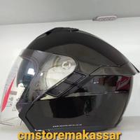 Gambar Helm RSV SV300 Solid Half Face Double Visor Kacamata Dalam SNI DOT ECE - Black Matt, L dari Cmstoremakassar undefined 4 Tokopedia