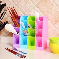 Gambar Rak Mini 4 Sekat Tempat Kotak Alat Tulis Pulpen Stationery Stand Meja - Ungu dari Lbagstoremall undefined 3 Tokopedia
