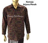 Gambar Kemeja Endek Bali Katun Pria Lengan Panjang Arjuna Merah - ARJ Merah, L dari Bintang Bali Busana undefined 1 Tokopedia