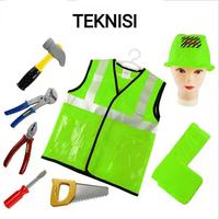 Gambar Kostum Profesi Pekerja Konstruksi Anak Set Aksesoris Cosplay Teknisi - Hijau dari Reiko Store undefined 2 Tokopedia