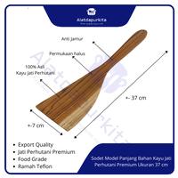 Gambar Spatula Sodet Sutil Kayu Jati Panjang 37 cm Tahan Panas Food Grade Ori dari Alatdapurkita Enterprise undefined 1 Tokopedia