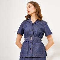 Gambar LAVALUC - TWO POCKET DENIM BLOUSE - S dari Lavaluc undefined 2 Tokopedia