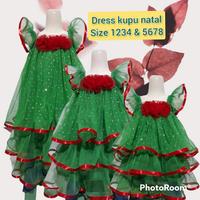 Gambar dres kupu natal untuk anak/dress natal anak perempuan cantik lucu - Hijau, 5tahun dari toko enda fashion undefined 1 Tokopedia
