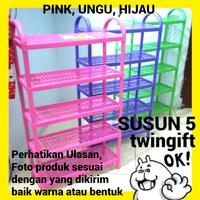 Gambar Rak Sepatu Plastik Susun 5.Serbaguna dari twingift undefined 1 Tokopedia