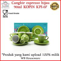 Gambar cangkir kopi gelas set espresso 90ml porcelain KOPIN KPI-07 hijau - Kuning dari WB Houseware undefined 1 Tokopedia