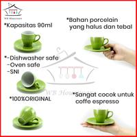 Gambar cangkir kopi gelas set espresso 90ml porcelain KOPIN KPI-07 hijau - Kuning dari WB Houseware undefined 3 Tokopedia