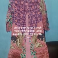 Gambar dress batik belah tengah - pink dari deeran undefined 2 Tokopedia