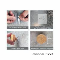Gambar SCANDINAVIAN HOOK Kayu Tempel Aesthetic Gantungan Serbaguna - Ecer 1 pcs dari GENECO undefined 2 Tokopedia