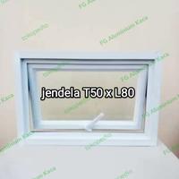 Gambar Jendela Aluminium T50 x L80 Bouvenlight Boven Casement Jungkit Kaca - Putih dari FG Aluminium Kaca undefined 1 Tokopedia