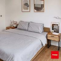 Gambar Bedding Depo - Rachel Stripes Grey 100% Cotton - Stripes Grey, SP 90x200cm dari Bedding Depo Official Shop undefined 4 Tokopedia