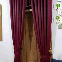 Gambar Gorden pintu jendela Hordeng tirai minimalis blackaut 12 ring T 250 cm - Tosca dari Barokah Gorden undefined 4 Tokopedia